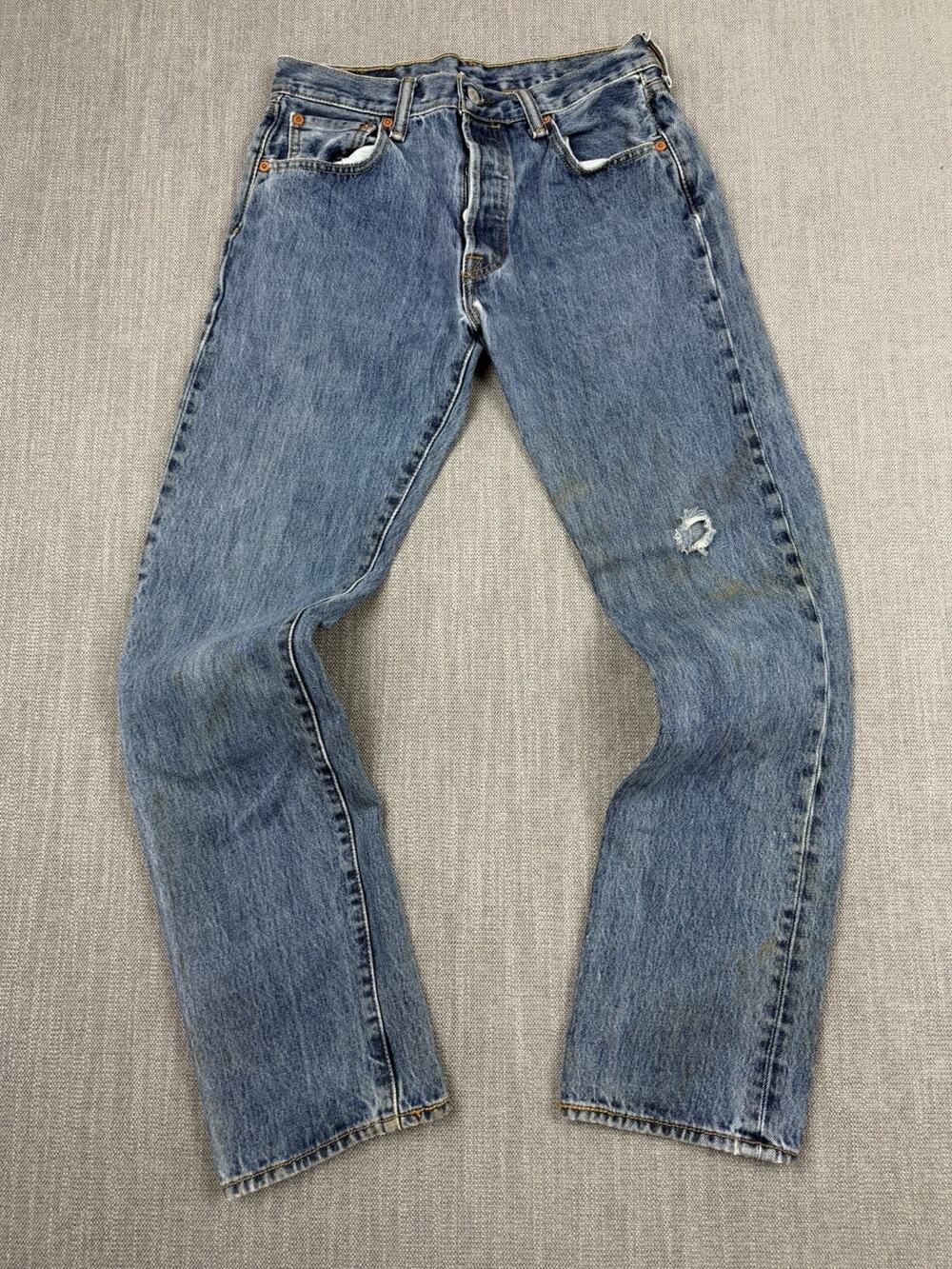Levi’s 501 XX Button Fly Jeans Distressed Faded Men’s 30x32 Blue Denim
